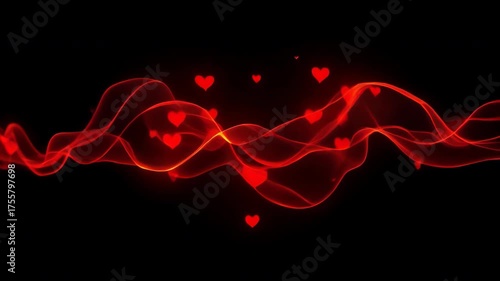 red hearts abstract background