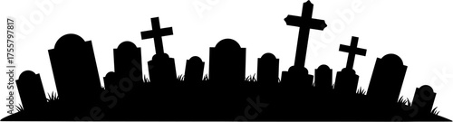 Grave Silhouette Vector Illustration
