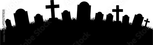 Grave Silhouette Vector Illustration