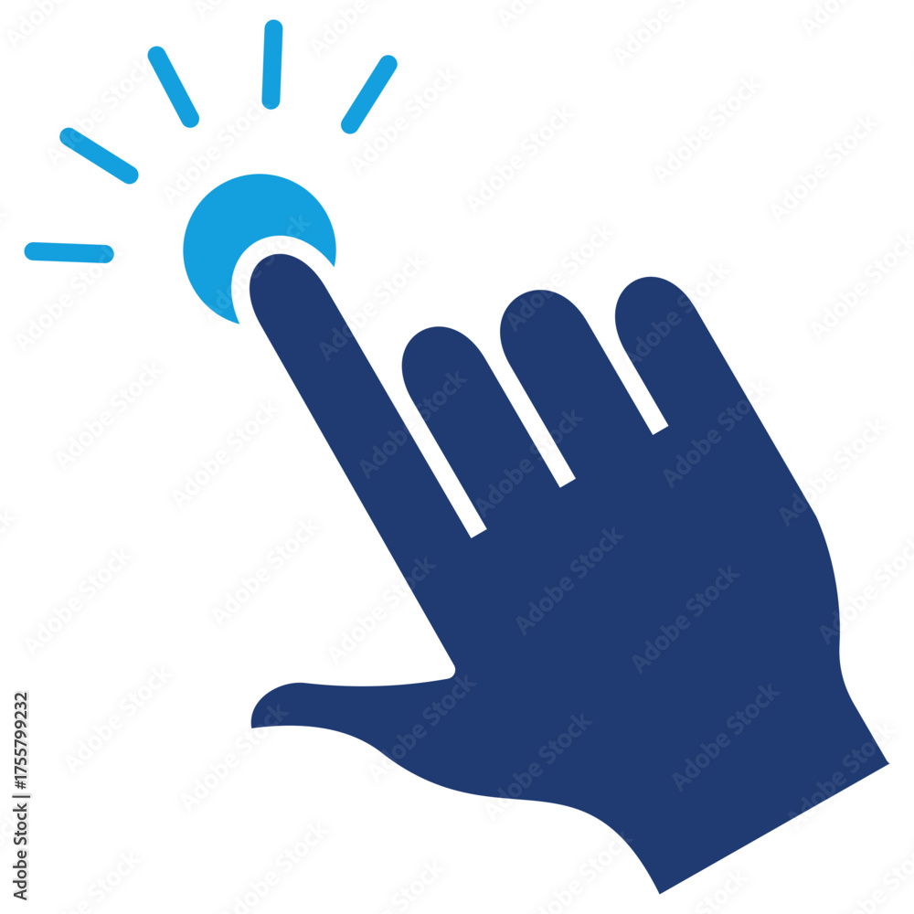 Obraz premium Click Flat Blue Icon