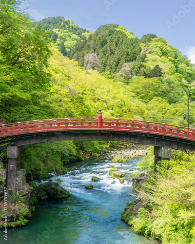 bridge over the river in Nikko in Japan