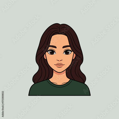 Woman Face icon flat vector design.