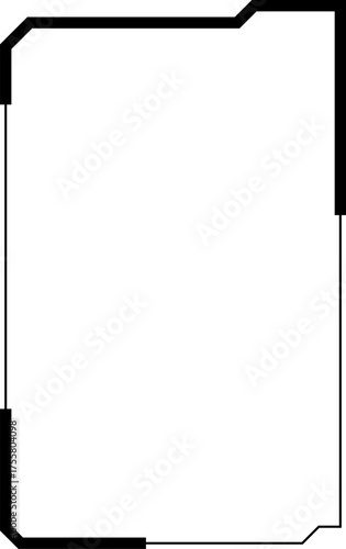 Widget frame for smartphone. Frame geometric banner mockup. Collection of futuristic hud frame square, oval, rectangle, circle. Design Elements for Application Phone, Game Menu and Website.