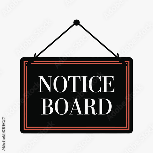 Minimal black vector illustration of a notice board scalable eps graphic for general use silhouette vector illustration white background