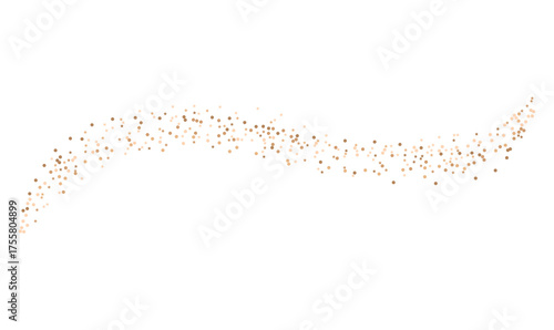 Golden glitter dust wave on black background, elegant gold sparkle trail, luxury festive light swirl, shimmering star confetti curve, abstract glowing particles effect for celebration or New Year desi