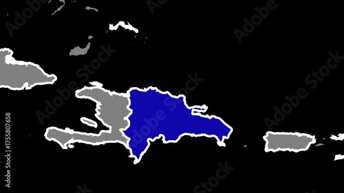 Dominican Republic Map Animation