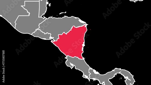 Nicaragua Map Animation