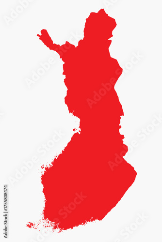 Vector graphic artwork suitable for print and web containing flat detailed map of FINLAND