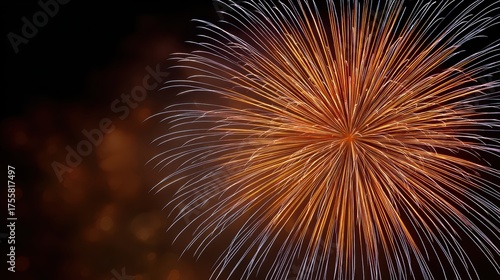 Colorful Fireworks Exploding in a Night Sky Creating a Festive Atmosphere of Celebration