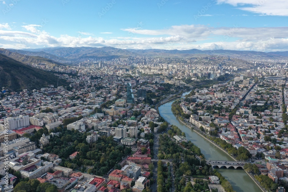 Obraz premium Aerial View of Tbilisi, Georgia