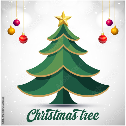 A simple and elegant Christmas tree silhouette with star and garland. Clean minimal vector design, fully editable file, transparent background — perfect for holiday and festive projects.