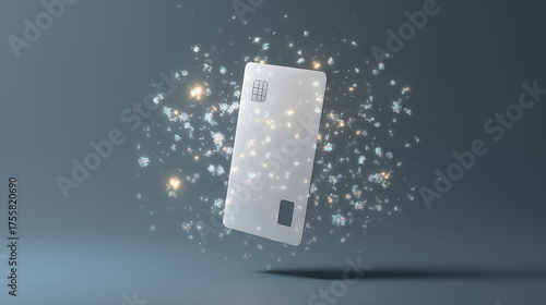 Frosty winter credit card with snowflakes and sparkles