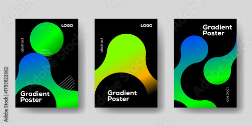 Simple template with fluid abstract geometric shapes — stylish frame layout for your message or photo. Ideal for flyer, poster, or cover presentation.