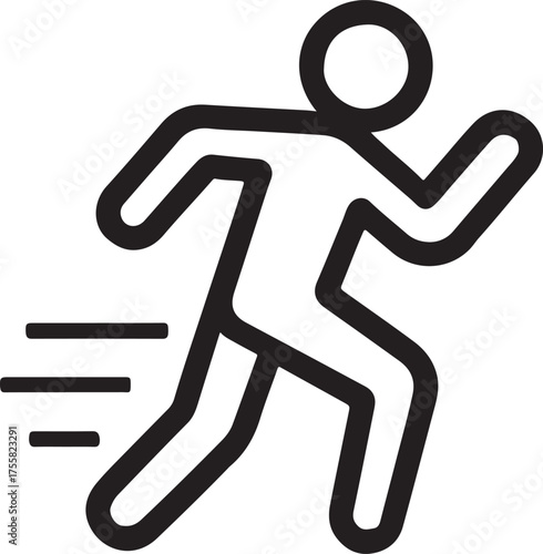 Dynamic running figure icon representing speed and athleticism sport