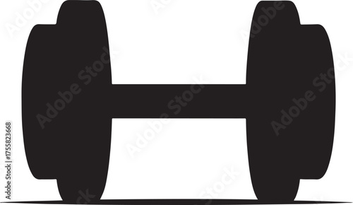 Simple silhouette of a dumbbell for fitness and strength training workouts