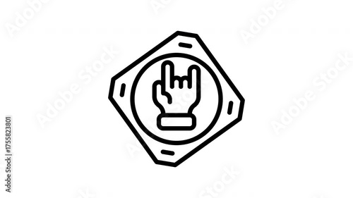 rock on animated icon