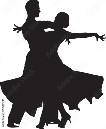 Elegant Ballroom Dance Silhouette A Graceful Representation of Partnership and Movement
