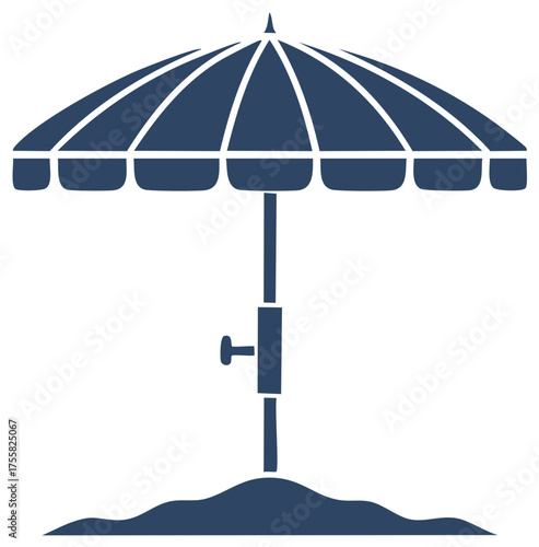 Simple vector drawing of a beach umbrella for sun shade and protection in Summer