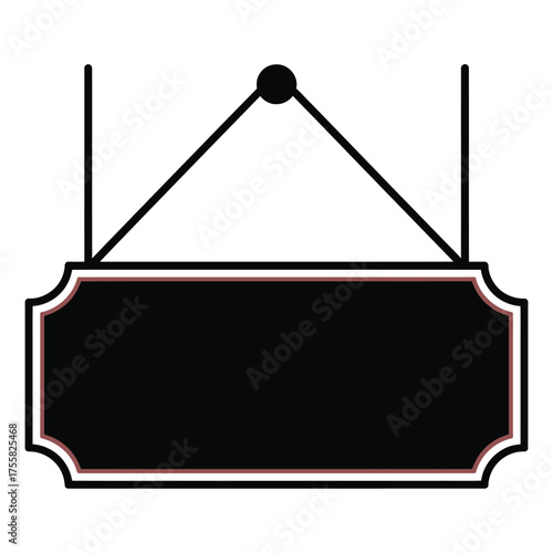Stylish black hanging sign vector illustration scalable eps graphic icon for general use silhouette vector illustration white background