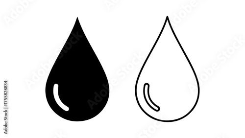 Water drop icons with transparent background