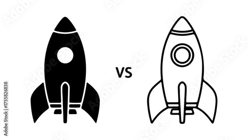 Rocket ship icons with transparent background