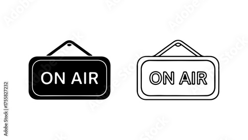 On air sign with transparent background