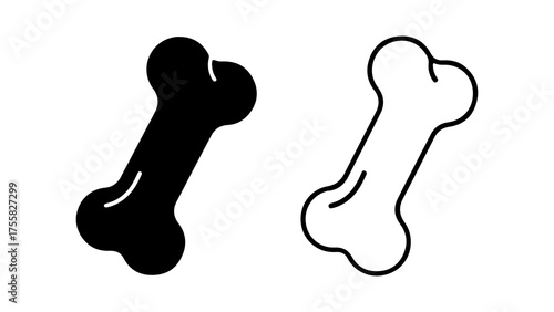 Dog bone outline with transparent background