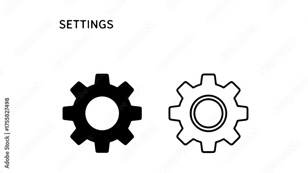 Fototapeta premium Settings icons with gear symbols with transparent background