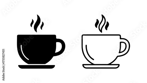Hot cup of coffee with transparent background