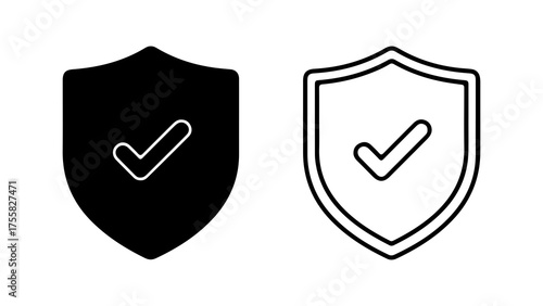 Shield with check mark with transparent background