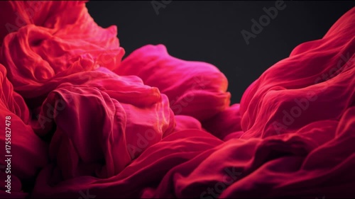 Flowing Pink Silk Fabric in Motion