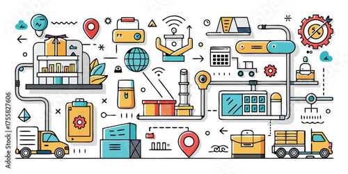 Visualizing global logistics supply chain management and digital connectivity worldwide