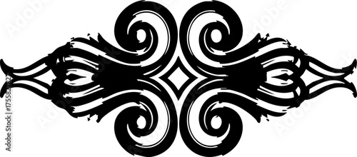 Foto Elegant brush stroke flourish design element for invitations, cards, and graphic