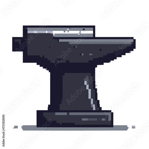 A classic blacksmith's anvil rendered in a detailed pixel art style on a white background.