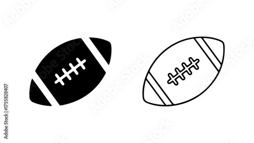 American football icons with transparent background