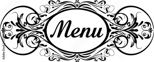 фотографія Elegant menu template with ornate floral flourishes for restaurants, cafes, and