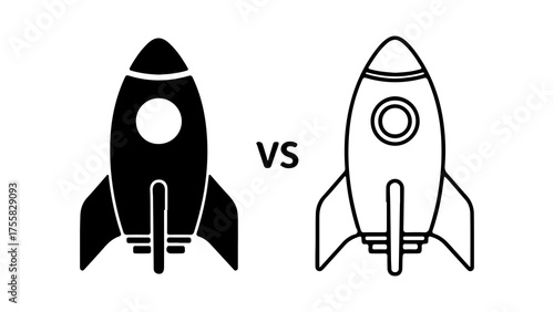 Rocket comparison with transparent background