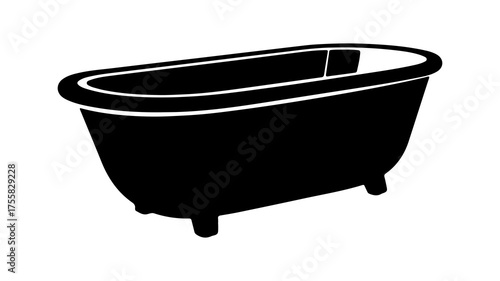 Bathtub silhouette with transparent background