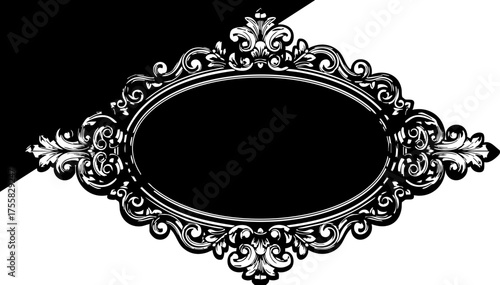 Canvastavla Elegant vintage frame with intricate filigree details, perfect for wedding invit