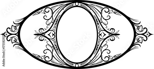 Schilderij op canvas Elegant ornate vintage frame design with intricate scrollwork perfect for invita