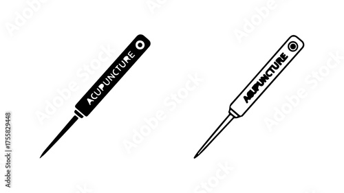 Acupuncture needles with transparent background