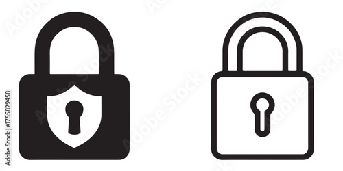 Security padlock icons for data protection access control design