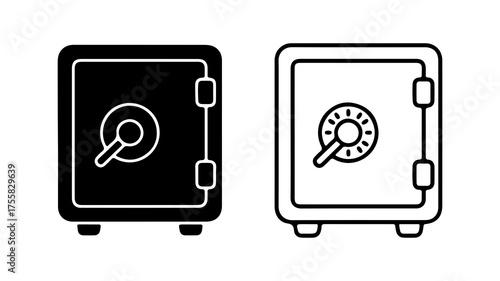 Safe deposit box icon with transparent background