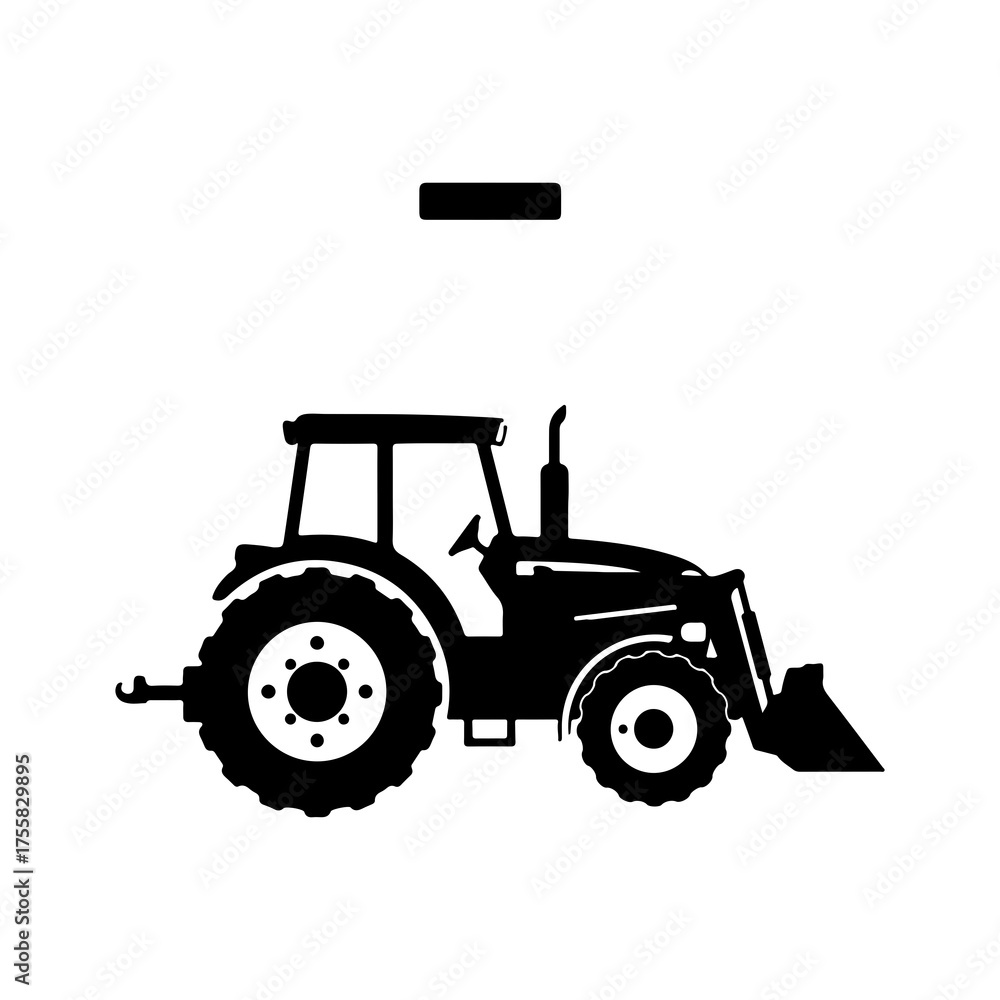 Naklejka premium Tractor with front loader and transparent background