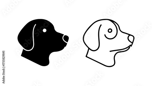Dog head icons with transparent background