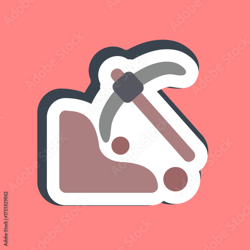 Sticker surface mine. Gold mining elements.