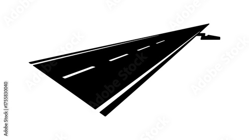 Road receding into the distance with transparent background