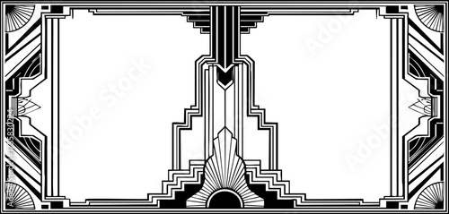 Elegant art deco frame design perfect for invitations, menus, and certificates creating a luxurious vintage aesthetic for any project
