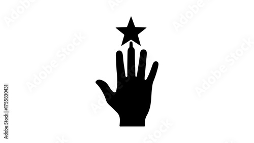 Hand reaching for star with transparent background