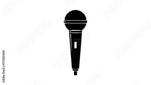 Black microphone with transparent background